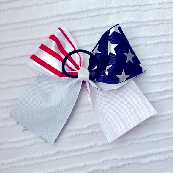 American Flag Cheerleading Bow - Picture 2 of 2
